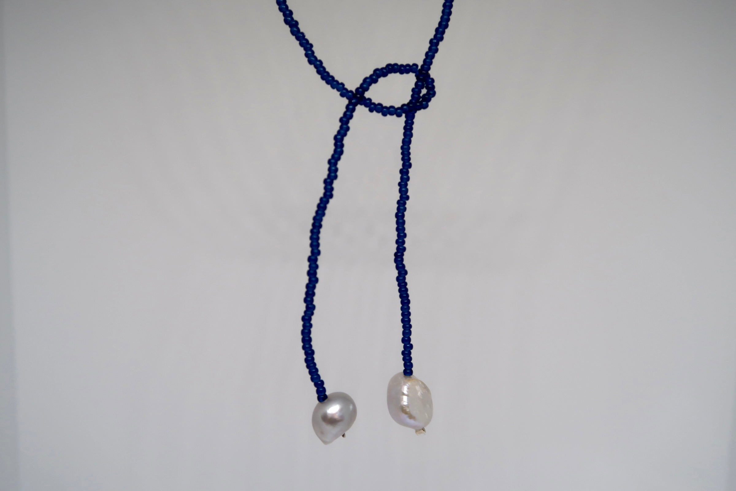 Blue and pearl necklace